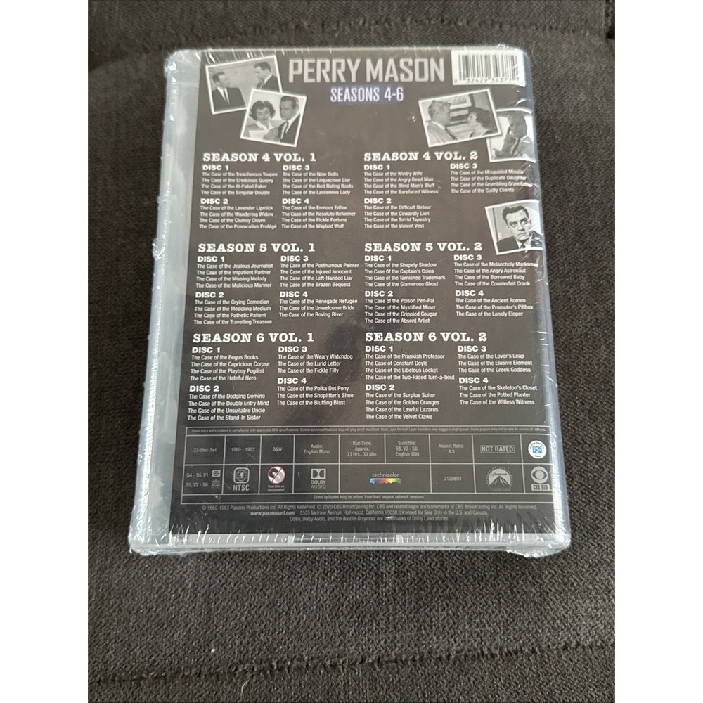 Perry Mason: Seasons 4-6 DVD Box Set (Season 4 5 6) **NEW/SEALED** - Picture 3 of 3